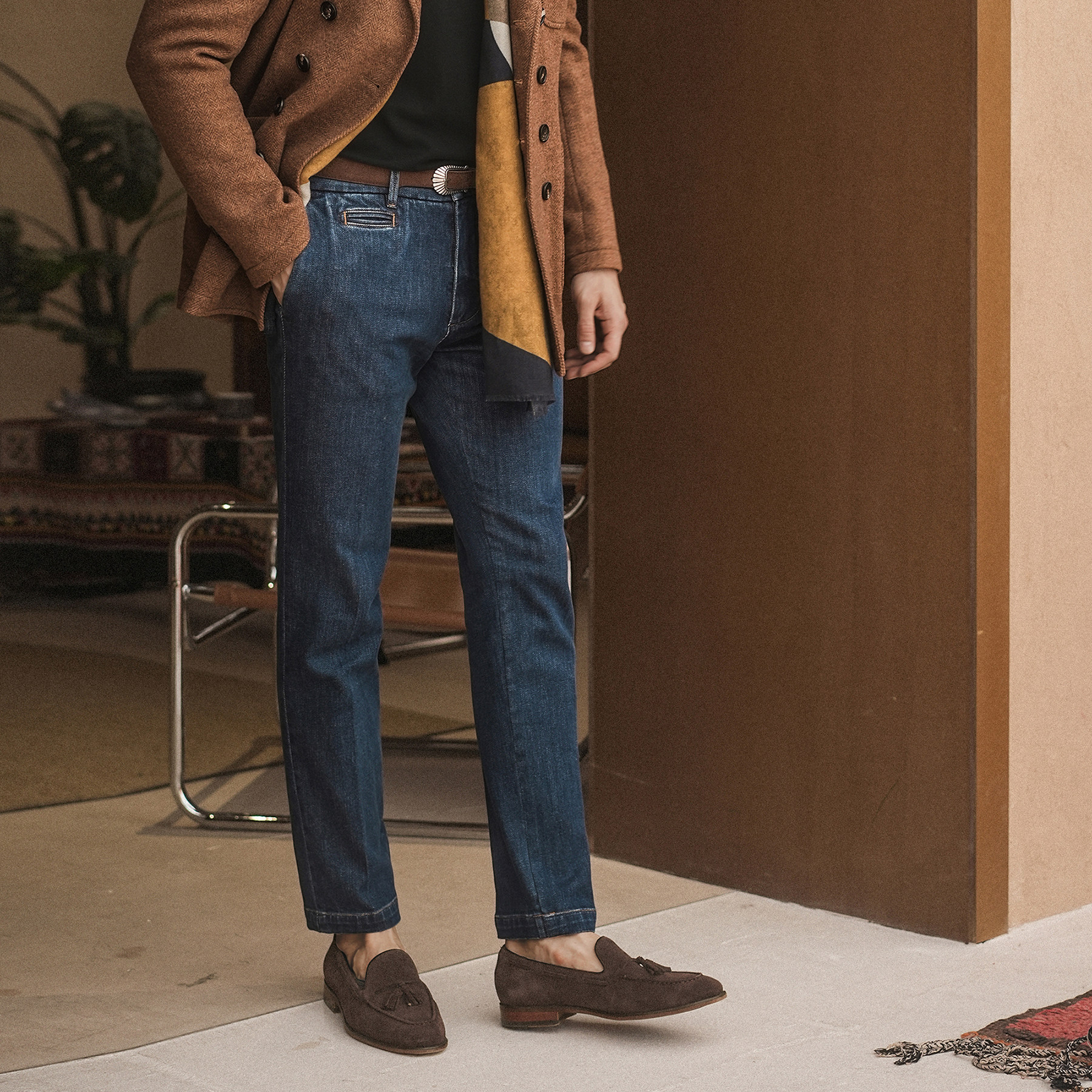 艾比路秋冬意大利高级休闲靛蓝洗水弹力SLIM FIT复古绅士牛仔裤,男装,牛仔裤,淘宝优惠券,粉丝福利购,淘宝优惠卷