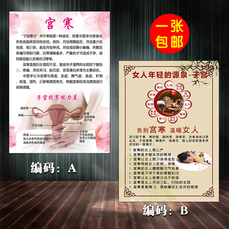 包邮美容院养生宫寒海报高清挂图子宫养护kt展板暖宫广告墙壁挂画