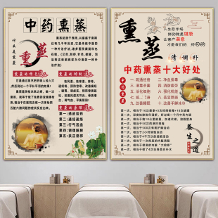 中药熏蒸海报熏脚的好处图片透皮蒸疗挂画理疗馆装饰画汗蒸广告图