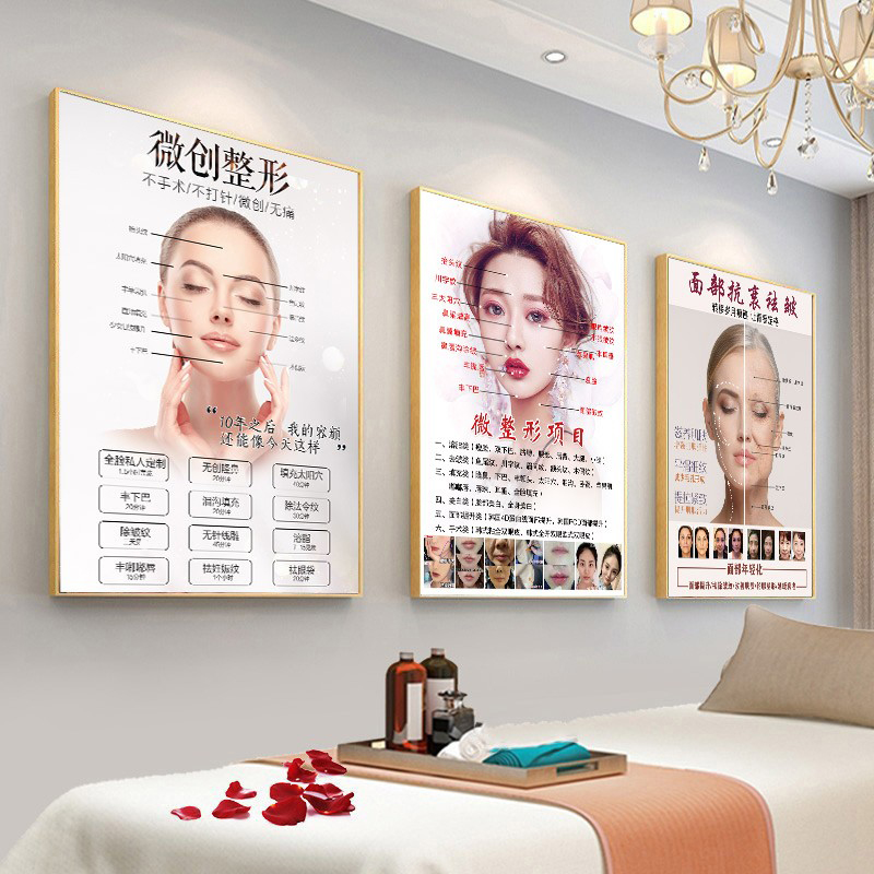 客厅美容院轻奢风精美有框画微整