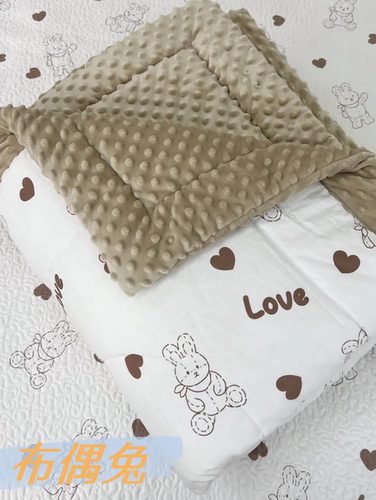 正面纯棉反面宝宝绒压出3D立体豆豆被儿童空调被无需套被罩春秋款