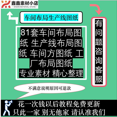 81套工厂车间布局生产线车间方平面布局CAD图纸生产线工艺布置图