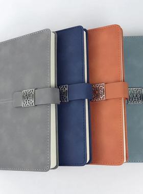 A5仿皮笔记本25K记事本记录本软皮磁扣天蓝色玫红灰草绿色1本包邮