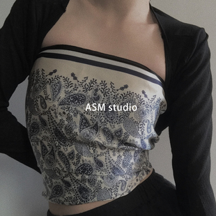 抹胸丝巾女裹胸修身内搭性感小方巾头巾发带百搭沙滩巾遮阳披肩