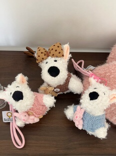 韩系ins风可爱西高地毛绒挂件包包挂饰潦草狗公仔钥匙扣圣诞礼物