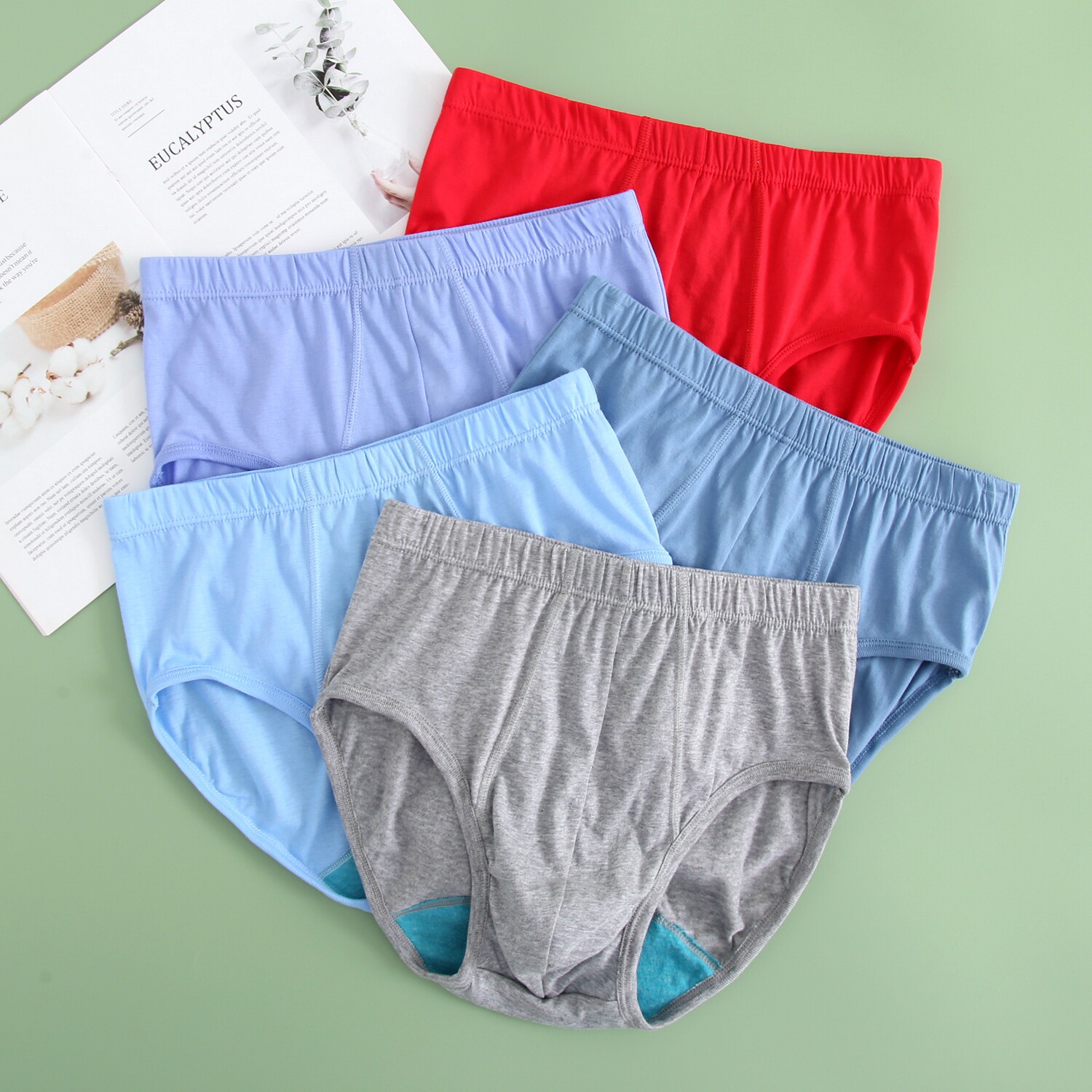 AB男士宽松中老年内裤全棉100%纯棉高腰大码高腰抗菌三角裤1922