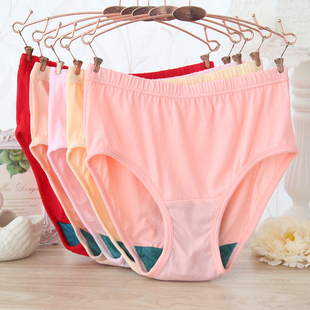 2822 三角短裤 ab内衣100%纯棉高腰抗菌女士内裤 中老年妈妈宽松大码