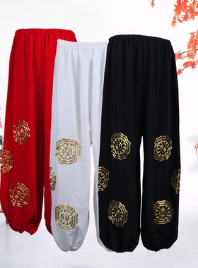 戏曲服装全金团花彩裤 武生灯笼裤子花脸老生小生练功打底裤 戏服