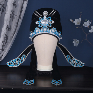 越剧公子帽解元巾豫剧改良状元帽头盔古装黄梅戏才子帽软帽小生巾