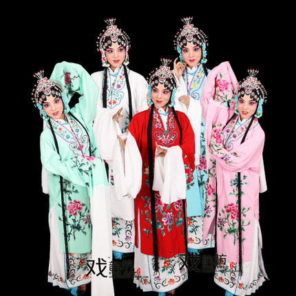 京剧越剧黄梅戏曲服装演出服青衣花旦小姐戏服好绉女披绣花披