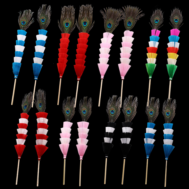 武生孔雀眼俏花旦真丝林子翎毛