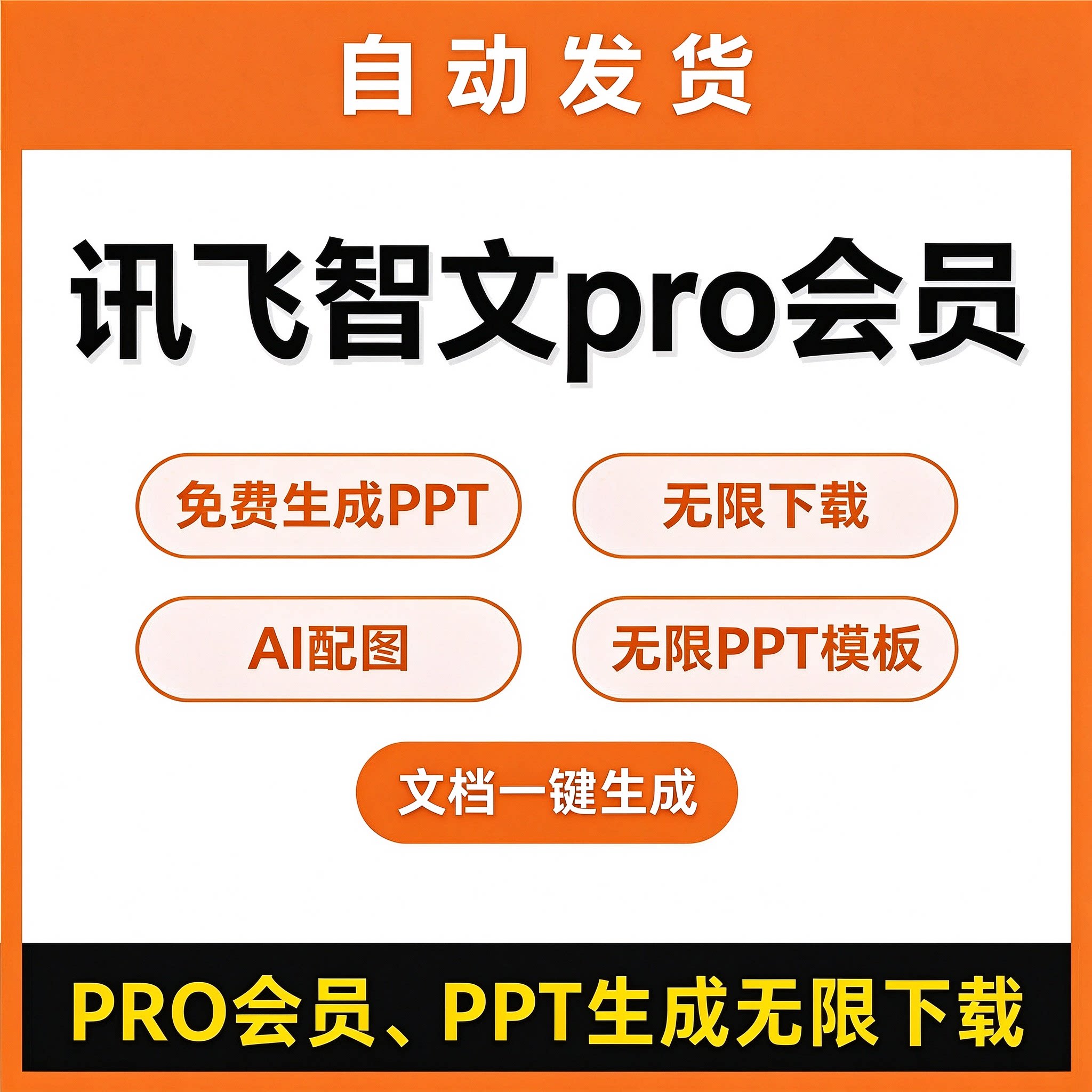 讯飞智文会员vip免费生成AIPPT无限下载一键生成文档无限PPT模板