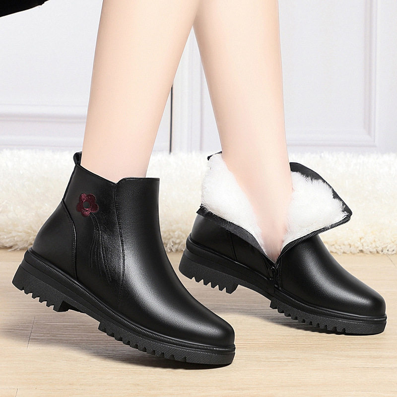 2025真皮冬季新款短靴加绒加厚羊毛大棉鞋平底真皮马丁靴女,运动鞋new,运动休闲鞋,淘宝优惠券,粉丝福利购,淘宝优惠卷