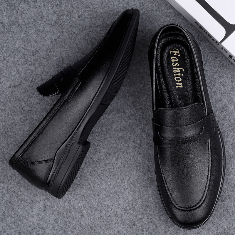 20508男士绅士皮鞋乐福休闲鞋春夏套脚头层牛皮大码跨境正装单鞋