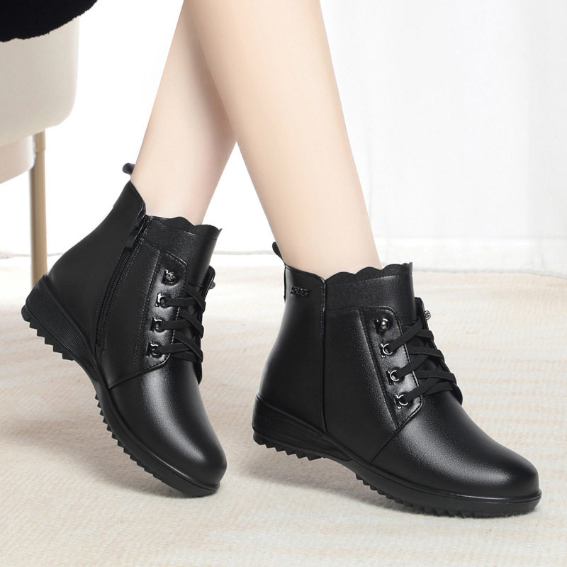 2025冬季新款女靴短靴平底平跟中老年妈妈鞋羊毛棉鞋加绒大码,运动鞋new,运动休闲鞋,淘宝优惠券,粉丝福利购,淘宝优惠卷