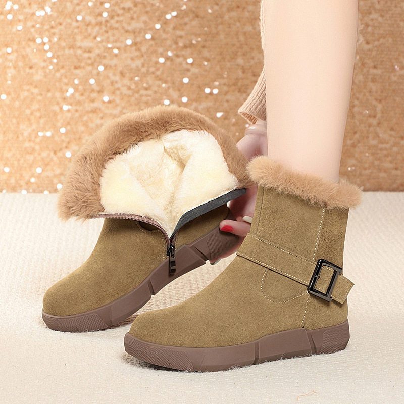 雪地靴女款冬季新款皮毛一体短靴加绒加厚女鞋真皮羊毛大棉鞋,运动鞋new,运动休闲鞋,淘宝优惠券,粉丝福利购,淘宝优惠卷