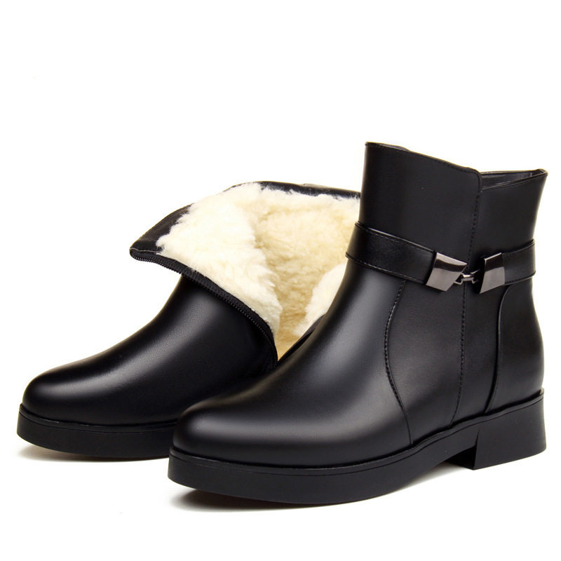 2025真皮牛皮冬皮毛一体加绒真皮全羊毛女靴中老年平底妈妈棉鞋大,运动鞋new,运动休闲鞋,淘宝优惠券,粉丝福利购,淘宝优惠卷