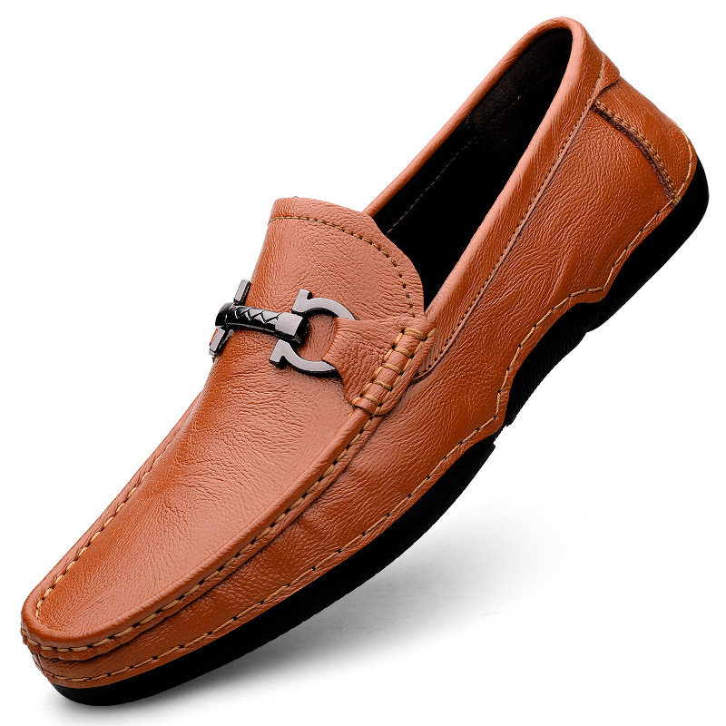 春秋季新真皮工作豆豆鞋男休闲套脚鞋跨境大码皮鞋一脚蹬男鞋代发,运动鞋new,运动休闲鞋,淘宝优惠券,粉丝福利购,淘宝优惠卷