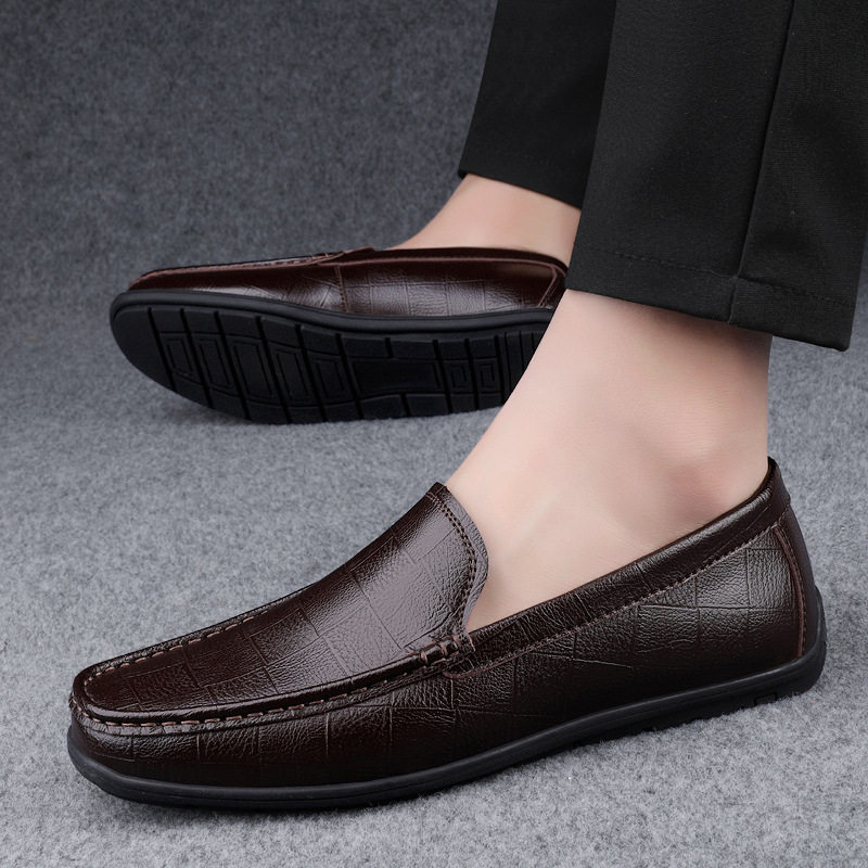 春夏真皮工作豆豆鞋男休闲套脚鞋跨境大码皮鞋一脚蹬平底爸爸男鞋,运动鞋new,运动休闲鞋,淘宝优惠券,粉丝福利购,淘宝优惠卷