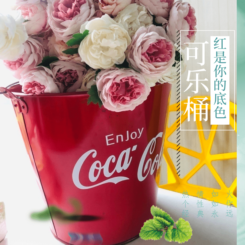 可口可乐框摄影拍照场景道具装饰红色系列玻璃瓶罐瓶盖箱子油漆桶