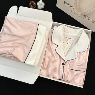 MDCW STUDIO爱心绸缎加绒睡衣女2025冬季新款银狐绒可外穿家居服