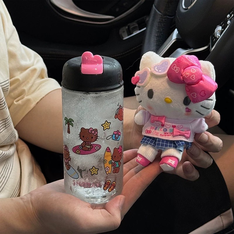 英国DHWA新款tritan女塑料水杯夏季便携吸管杯耐高温带提绳军训杯