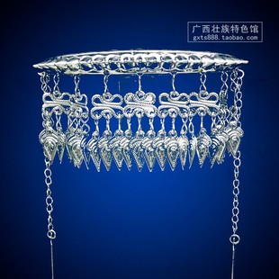 广西壮族苗族特色头饰 苗银流苏吊坠发饰 瑶侗民族风梳子发饰服饰