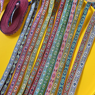 广西壮族特色DIY儿童民族背包带腰带配饰 壮锦花纹背带铺料布料