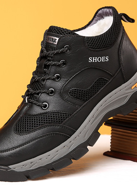 冬季新款男士高帮棉鞋运动风休闲鞋加绒保暖厚底雪地靴22018