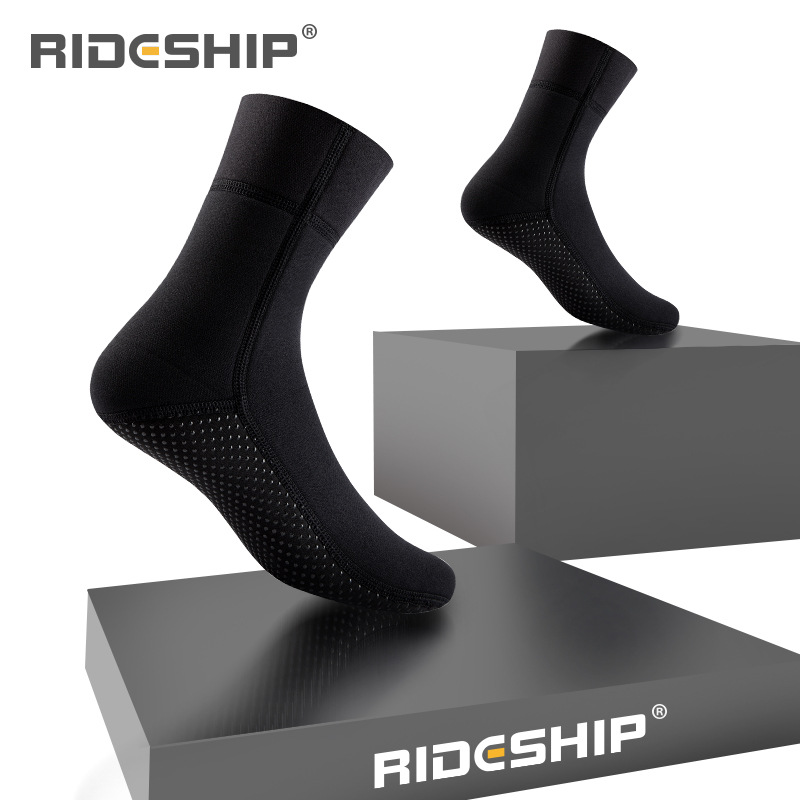 RIDESHIP潜水袜防寒3mm 超弹冬泳防滑潜水防磨护踝袜套加大潜水袜