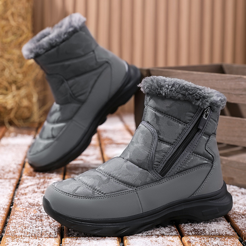 大码冬季雪地靴男女同款加绒加厚棉靴跨境防滑高帮轻便保暖老人鞋