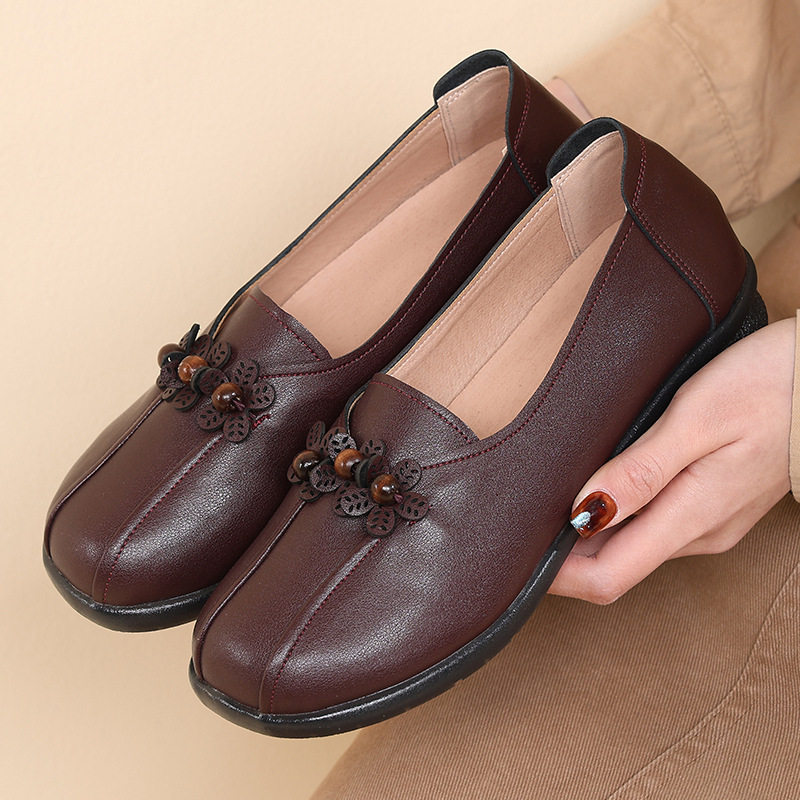 春秋款真皮舒适妈妈单鞋牛筋软底中老年女皮鞋轻便防滑一脚蹬单鞋,运动鞋new,运动休闲鞋,淘宝优惠券,粉丝福利购,淘宝优惠卷