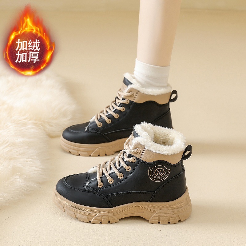 女棉鞋2025冬季新款内里加绒加厚雪地靴女款休闲运动防滑防水鞋子