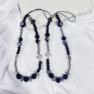 亚马逊个性百搭手机链 爆裂珠 手机链条包包钥匙串珠手腕挂绳挂饰