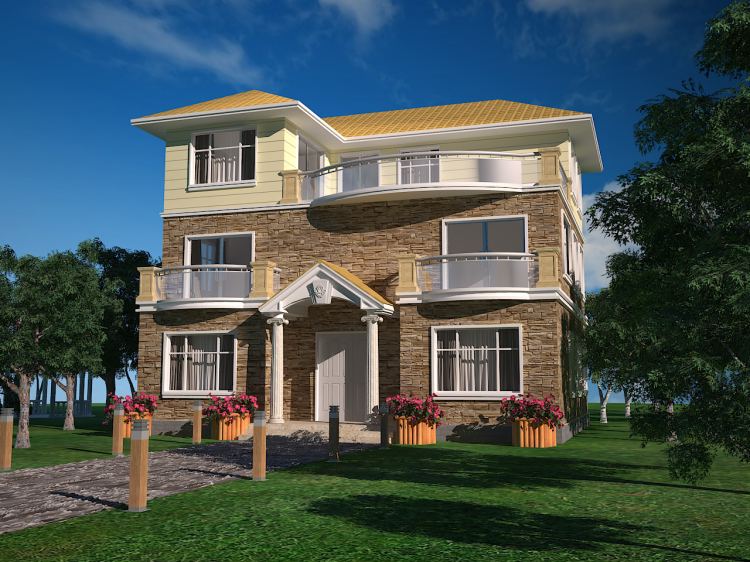 开间13进深11米140平方三层欧式别墅设计图纸农村自建房屋效果图