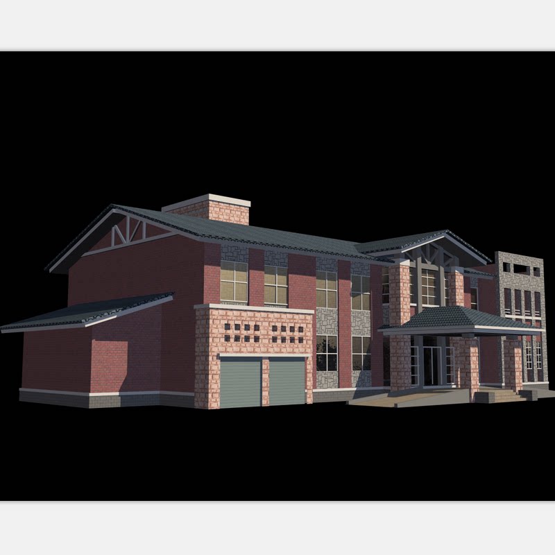 8进深17米519平二层复式别墅设计图纸农村自建房屋双车库