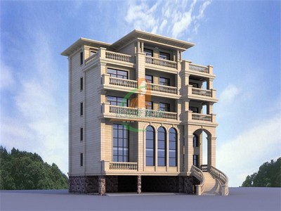 六层复式欧式豪华别墅设计图纸自建楼房屋带架空层电梯车库外楼梯