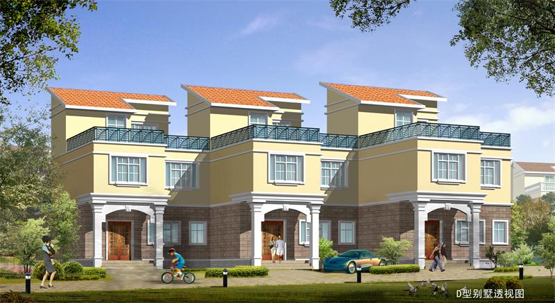 开间24进深15.7米295平方三层联排别墅设计图纸自建房屋带内庭院