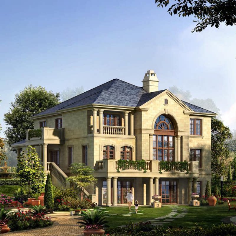 7进深16.4米229平两层别墅设计图纸复式带地下室架空车库