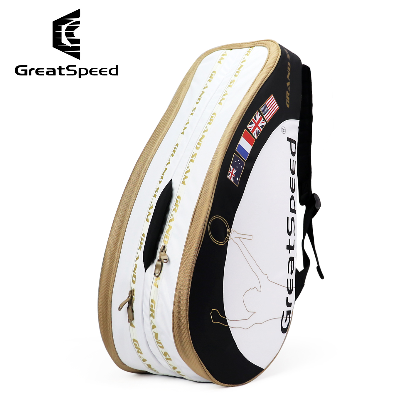 四大满贯greatspeed多功能6-9支装网球包羽毛球包男女款独立鞋仓