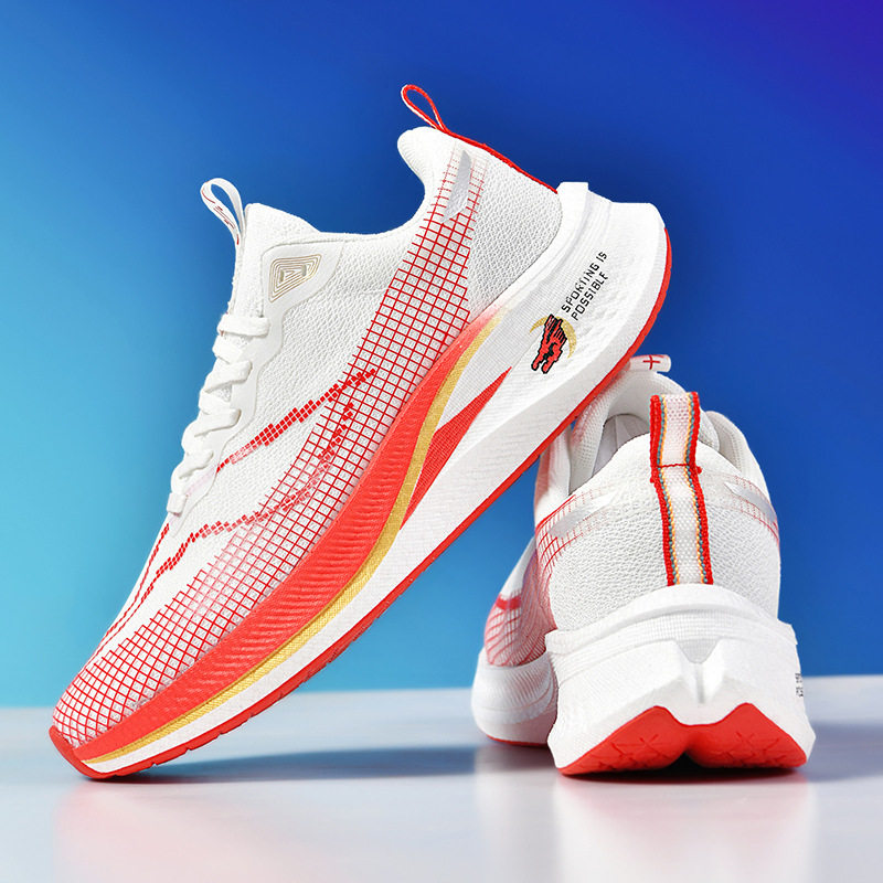 夏季男士时尚透气运动鞋学生户外潮款系带厚底鞋低帮休闲跑步鞋女