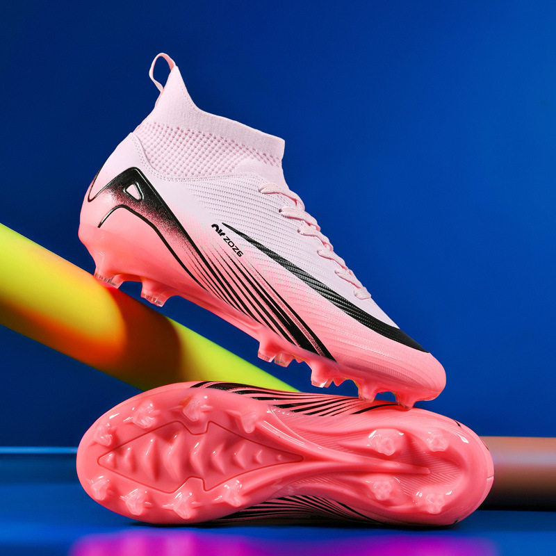 跨境代发C罗世界杯X刺15儿童足球鞋男高帮学生长钉碎钉比赛运动鞋