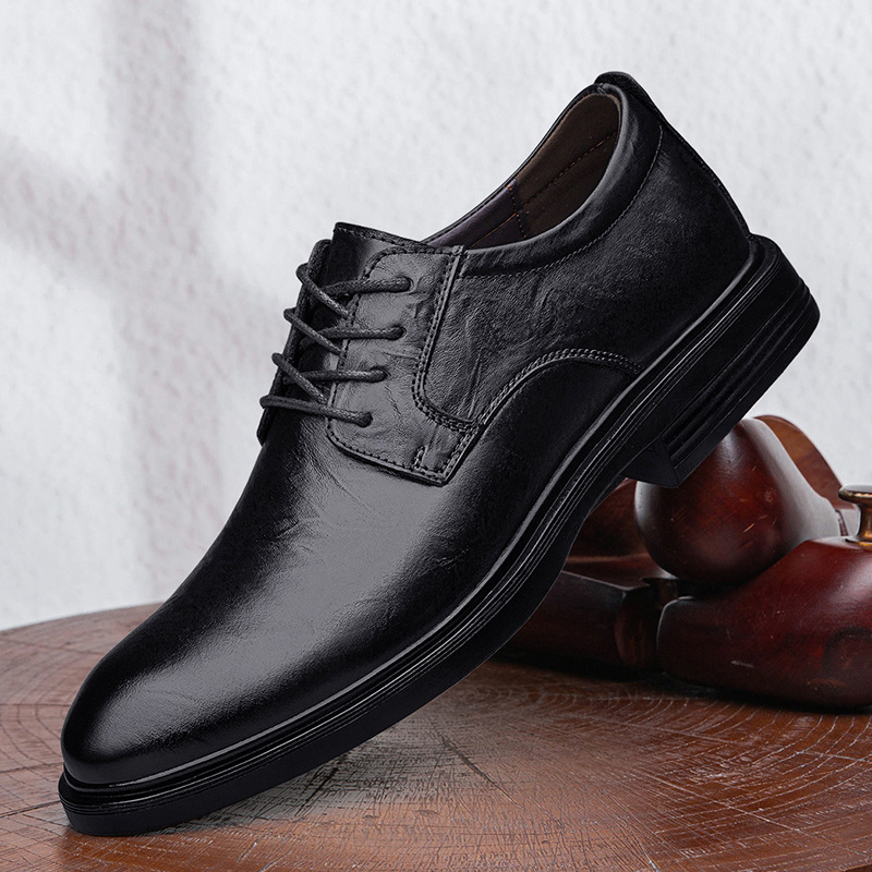 跨境特大码皮鞋男48真皮系带商务休闲鞋49男士肥脚超大号男鞋50码