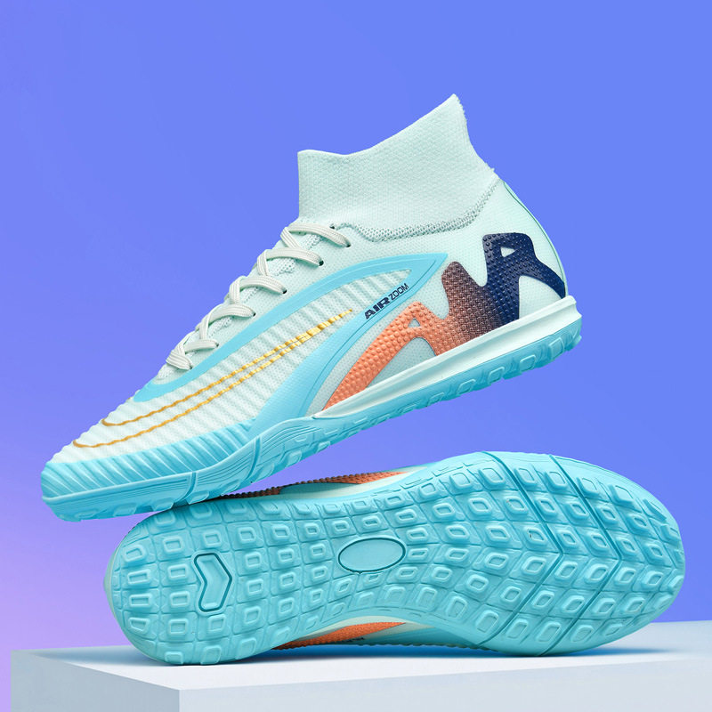 足球鞋男猎鹰高帮ag长钉AG碎钉学生青少年软底比赛防滑男女运动鞋