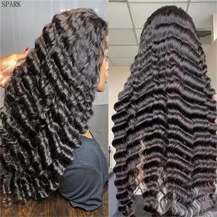 前蕾丝真人发假发全头套4*4closure deep wave human hair wigs