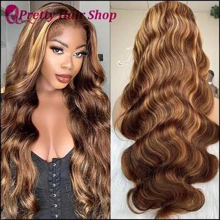 4*6 Highlight Glueless Wear Go Lace Wig Peruvian Human Hair