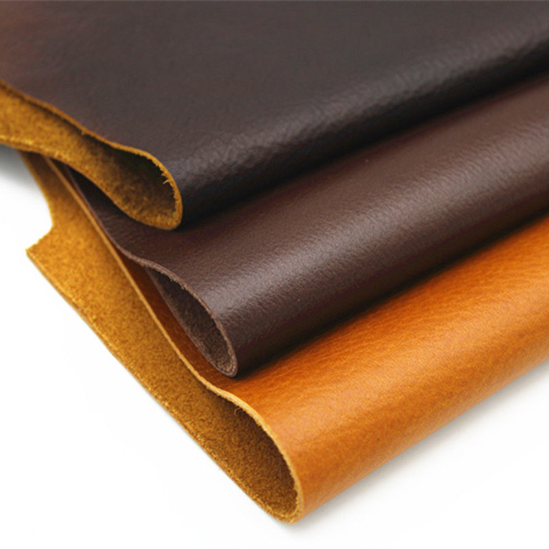 头层牛皮皮料咖啡色粒面油皮欧美沙发座椅皮床头软包黄棕色整张皮