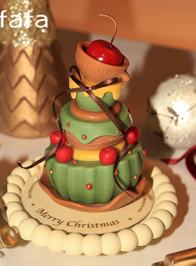 【新品】alfafa圣诞许愿蛋糕香薰蜡烛原创圣诞礼物节日送礼