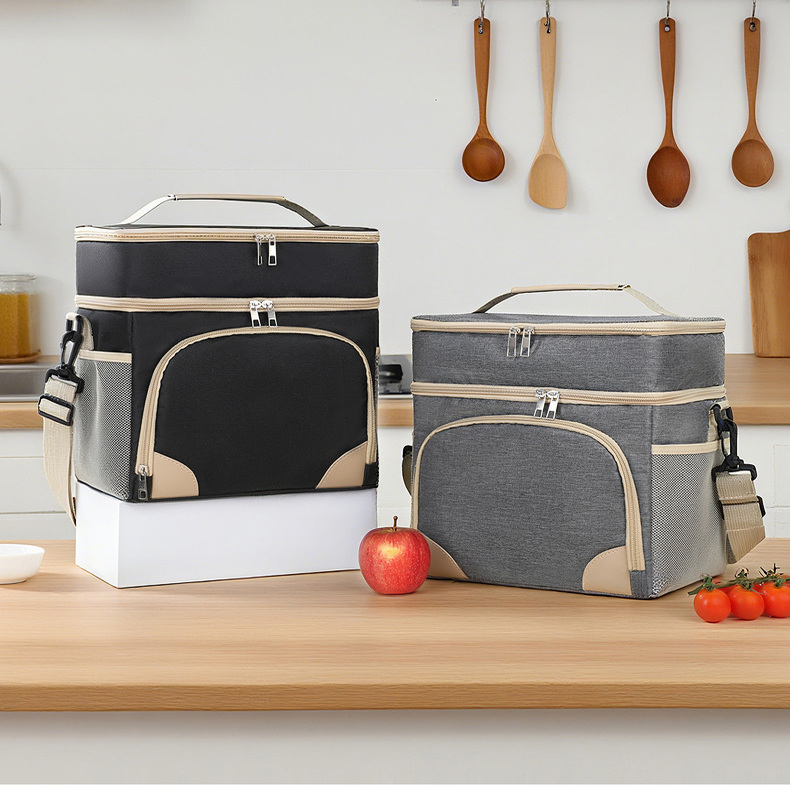 午餐袋户外远足携带食物防水保温袋双层便携生鲜冷饮多功能野餐包