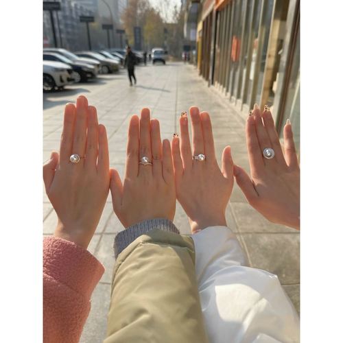 澳白大珍珠戒指12-13mm天然海水冷白宝石光极光s925纯银开口推荐